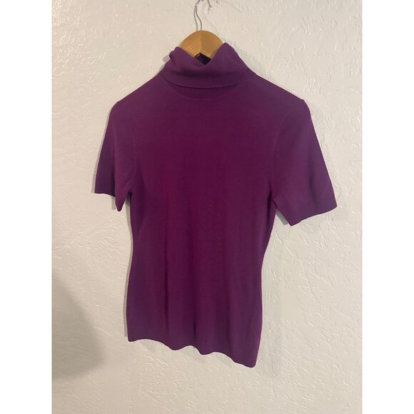 Trina Turk Los Angeles Purple Turtleneck 100% Wool Sweater Top - Picture 2 of 9